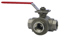 Series WE31 3-Way NPT Stainless Steel Ball Valve